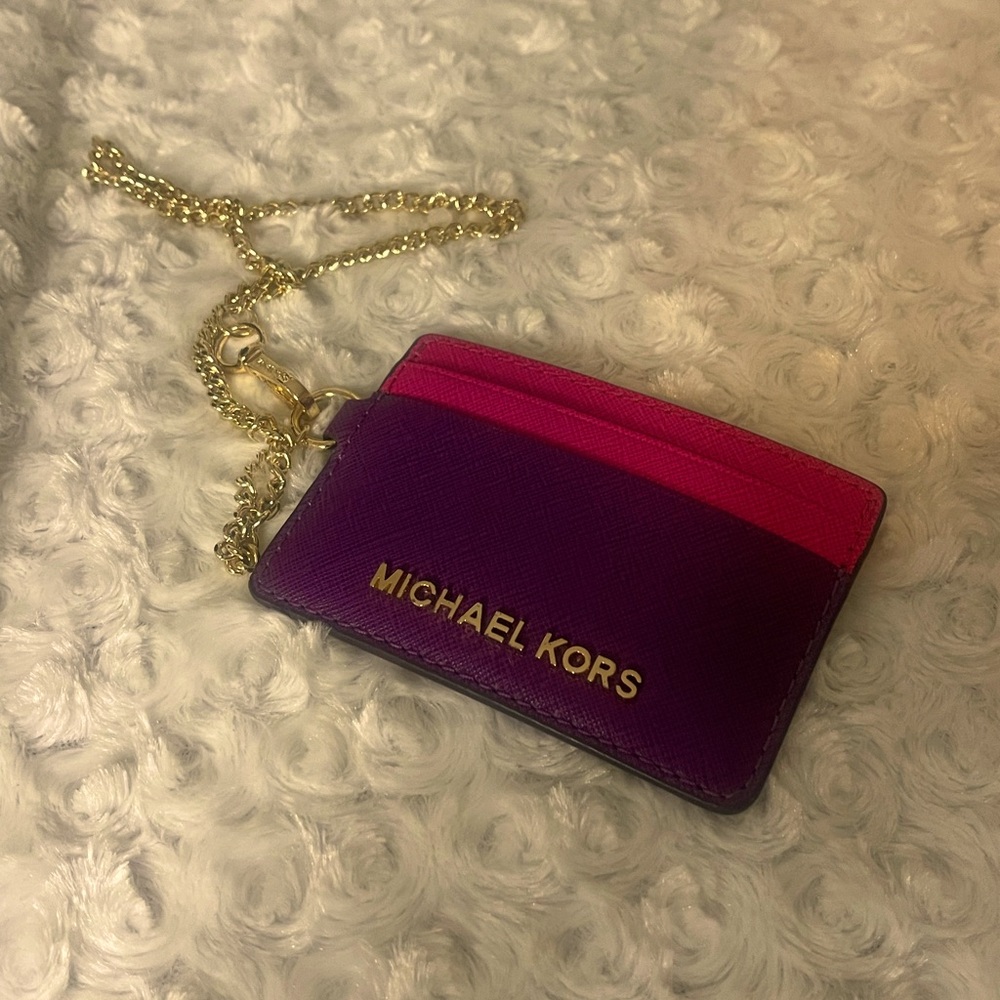 Michael Kors Pink and Purple Card Holder